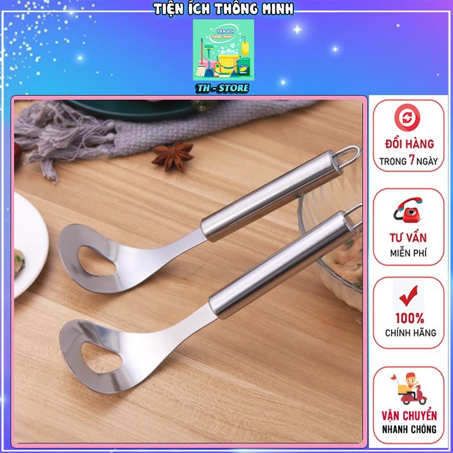 Dụng cụ làm thịt viên, muỗng thìa inox nặn mọc, làm cá viên chống dính -TT1248