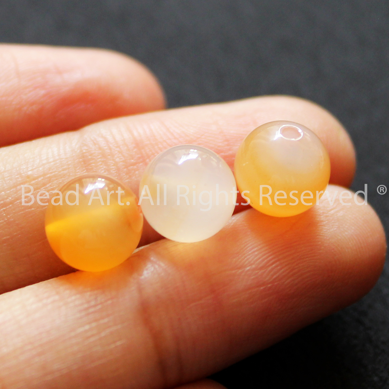 [1 Hạt] 8MM Đá Mã Não Đỏ Cam Tự Nhiên, Red Orange Agate, Carnelian, Phối Vòng Tay Phong Thuỷ, Chuỗi Hạt, Trang Sức, Mệnh Hoả, Thổ - Bead Art