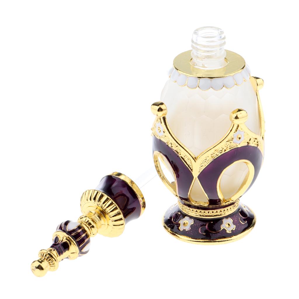 Vintage Crown Pattern Empty Glass Refillable Perfume Bottle Container