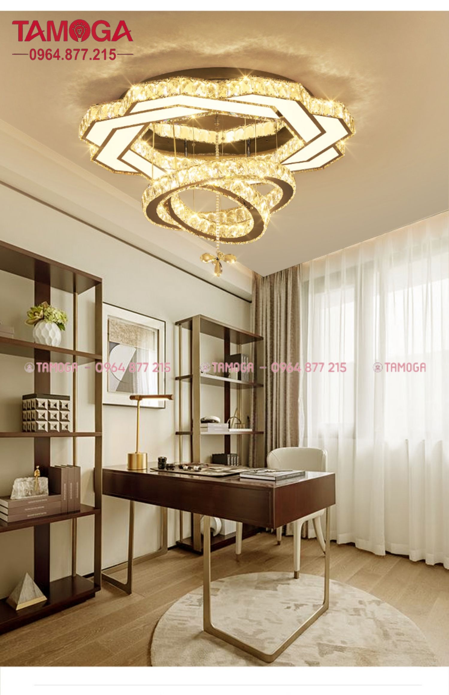 Đèn LED ốp trần pha lê cao cấp D800 TAMOGA 394