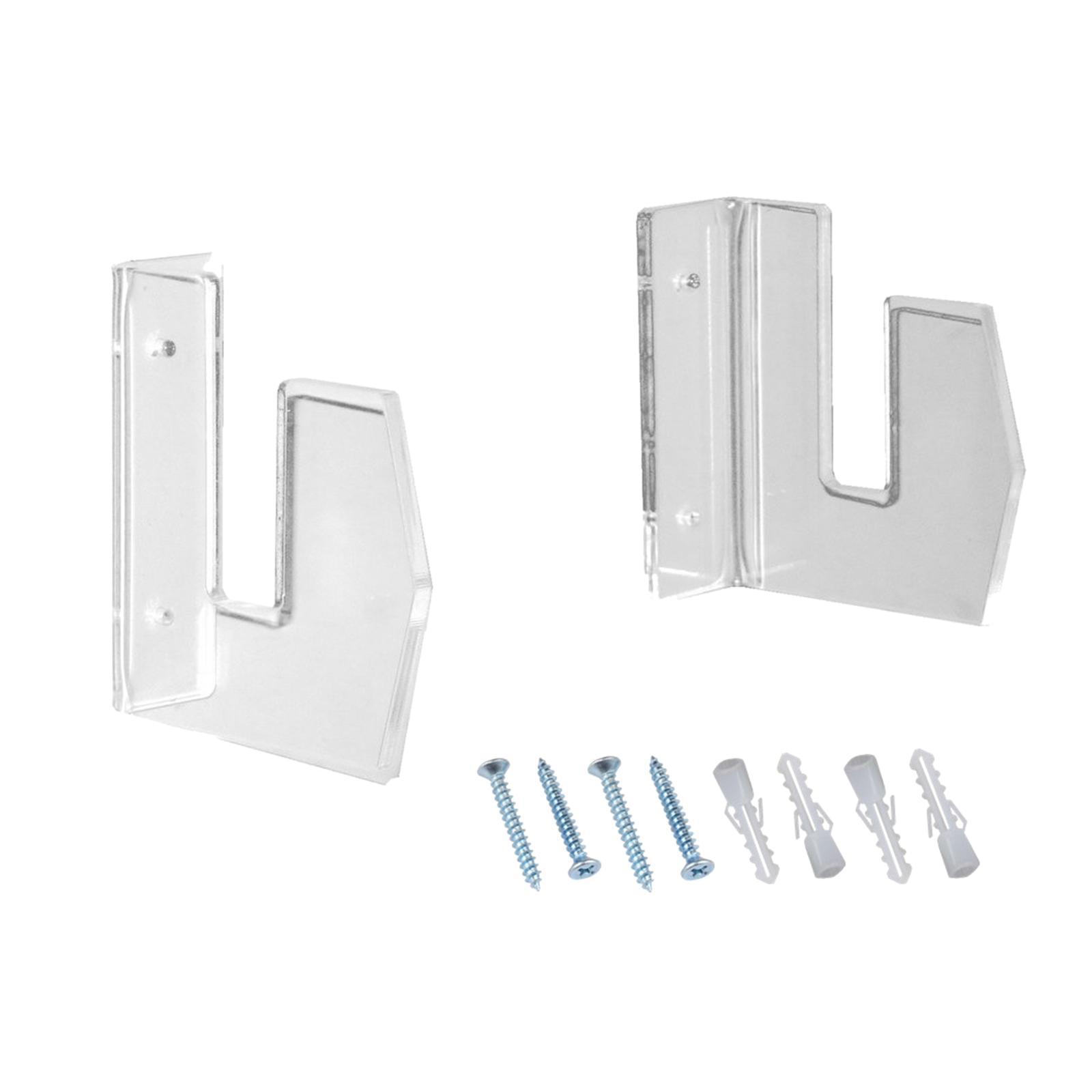 Skateboard Wall Mount Display Rack 1 Pair Acrylic Hanger for Longboard Skis