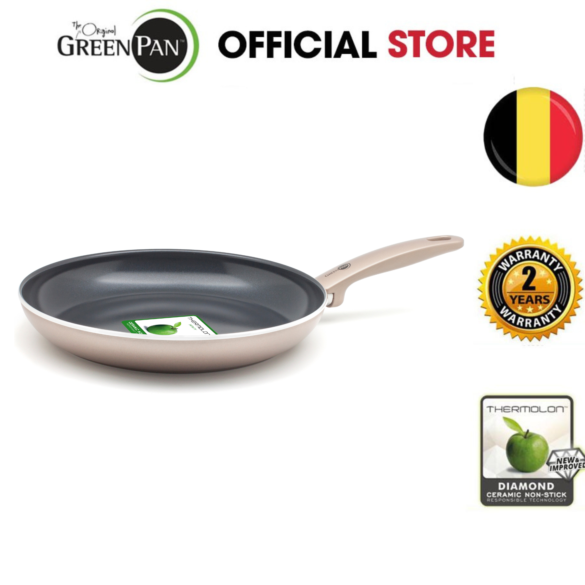 Chảo chống dính ceramic GreenPan Cam.Bronze 28cm cạn - 675938 (không chất ung thư)
