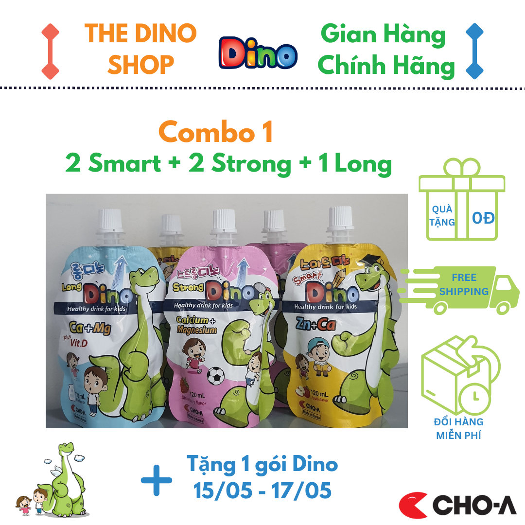 Combo 5 Gói Nước Trái Cây Dino Bổ Sung Vitamin Phù Hợp Cho Trẻ Từ 3 Tuổi (Hàng Nhập Khẩu)