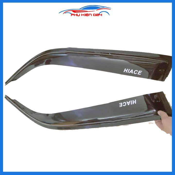 Vè che mưa ô tô Toyota Hiace 2007-2016 Vè Đen, nhựa ABS cao cấp chắn mưa, cản bụi, trang trí xe hơi