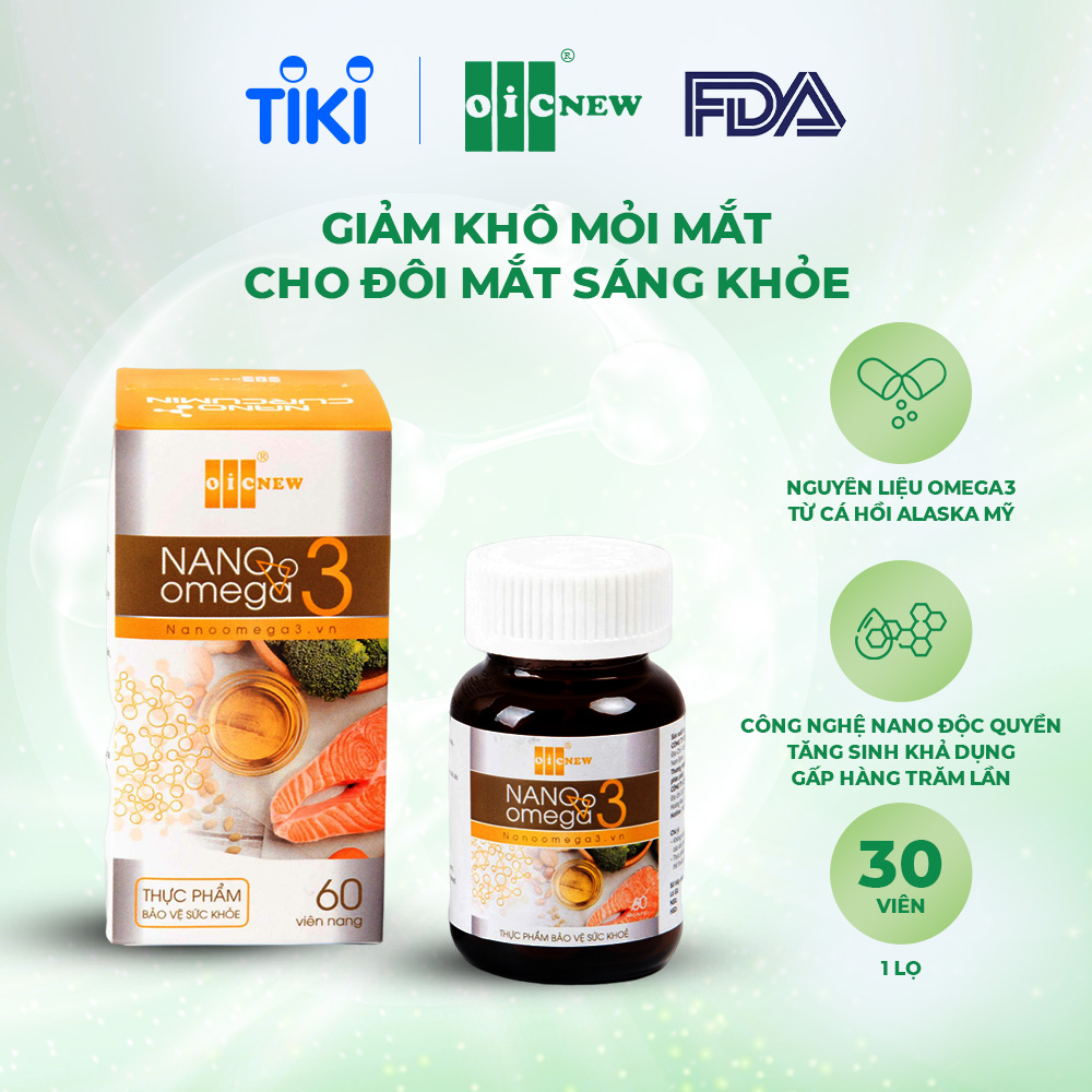 Viên Uống OIC New Nano Omega3 Tinh Chất Dầu Cá Hồi Tăng Cường Thị Lực, Chăm Sóc Sức Khỏe Tim Mạch