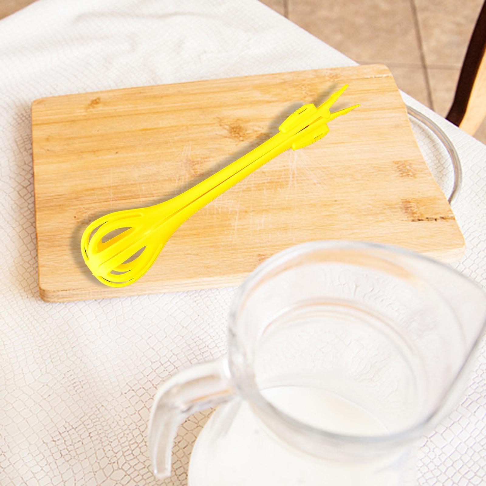 Versatile Egg Beater Whisk with Hanging Holes Noodle Tongs for Stirring Baking Blending