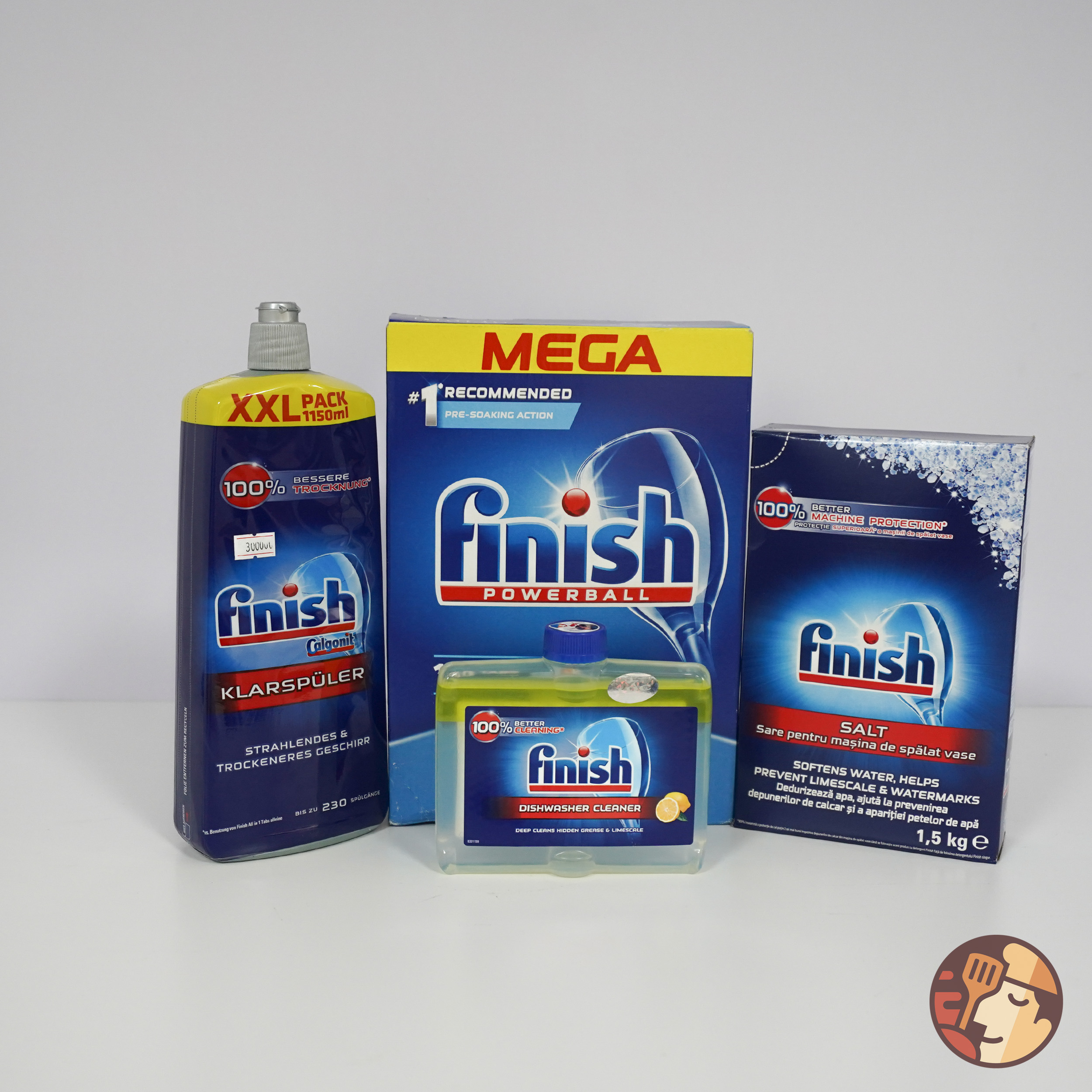 Combo: VRB Finish Classic 120 viên + Muối 1.5kg + Nước làm bóng 1150ml + Vệ sinh máy 250ml