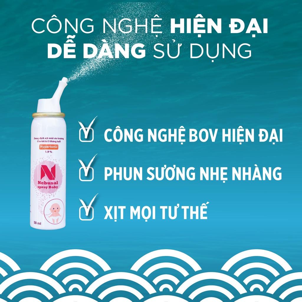 (Chính hãng) Xịt mũi Nebusal 1,9% giúp giảm nghẹt mũi, sổ mũi ở trẻ em