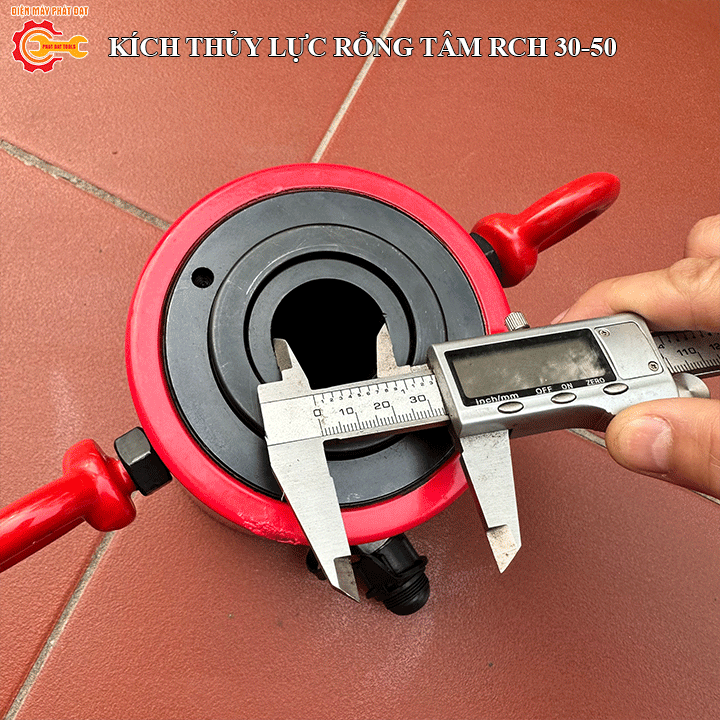 Kích thủy lực rỗng tâm 60 tấn hành trình 50mm - Bảo hành 6 tháng