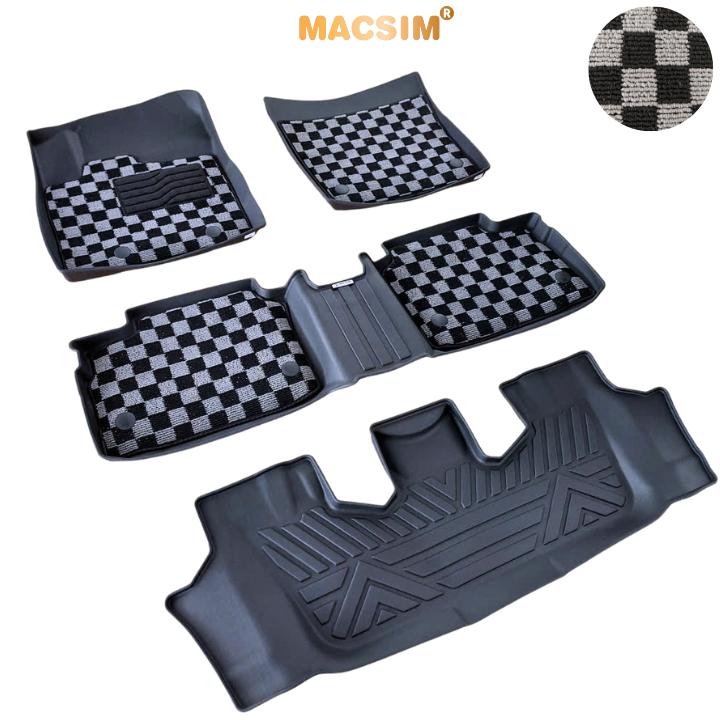 Thảm Lót Sàn 2 Lớp TPE Macsim Veloz / Avanza Chuẩn Form, Bền, Không Mùi ( dệt thô caro 2 lớp sd3 ct)