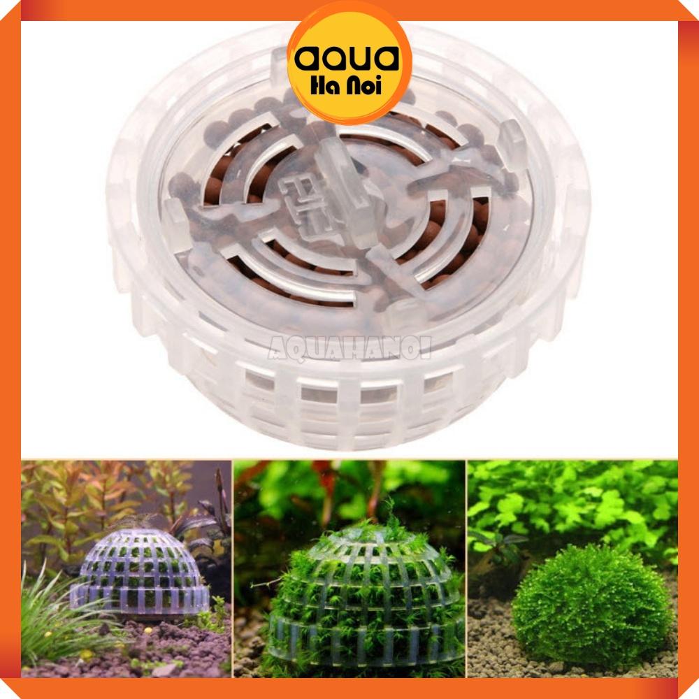Quả cầu nhựa buộc rêu chứa khoáng beeball trang trí hồ cá tép cảnh