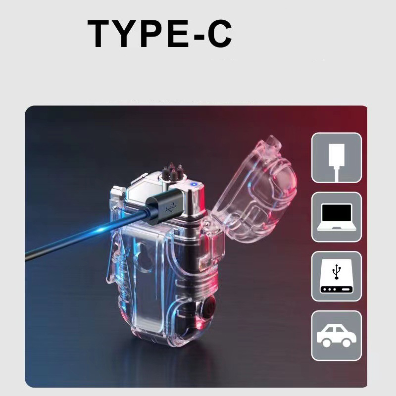 Đèn Led Mini Siêu Sáng 4in1 Plasma đa chức năng có pin sạc USB C tạo nhiệt Plasma chống gió chống nước - Hàng Chính Hãng