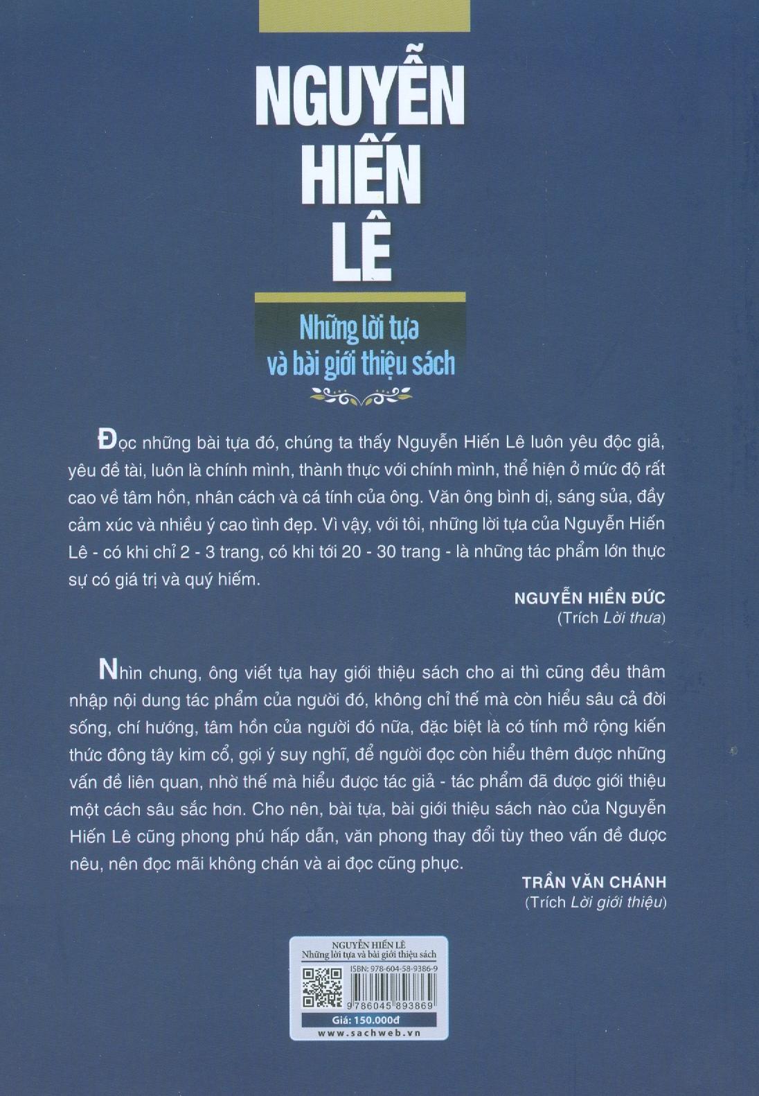 Sách Nguyễn Hiến Lê - Những Lời Tựa Và Bài Giới Thiệu