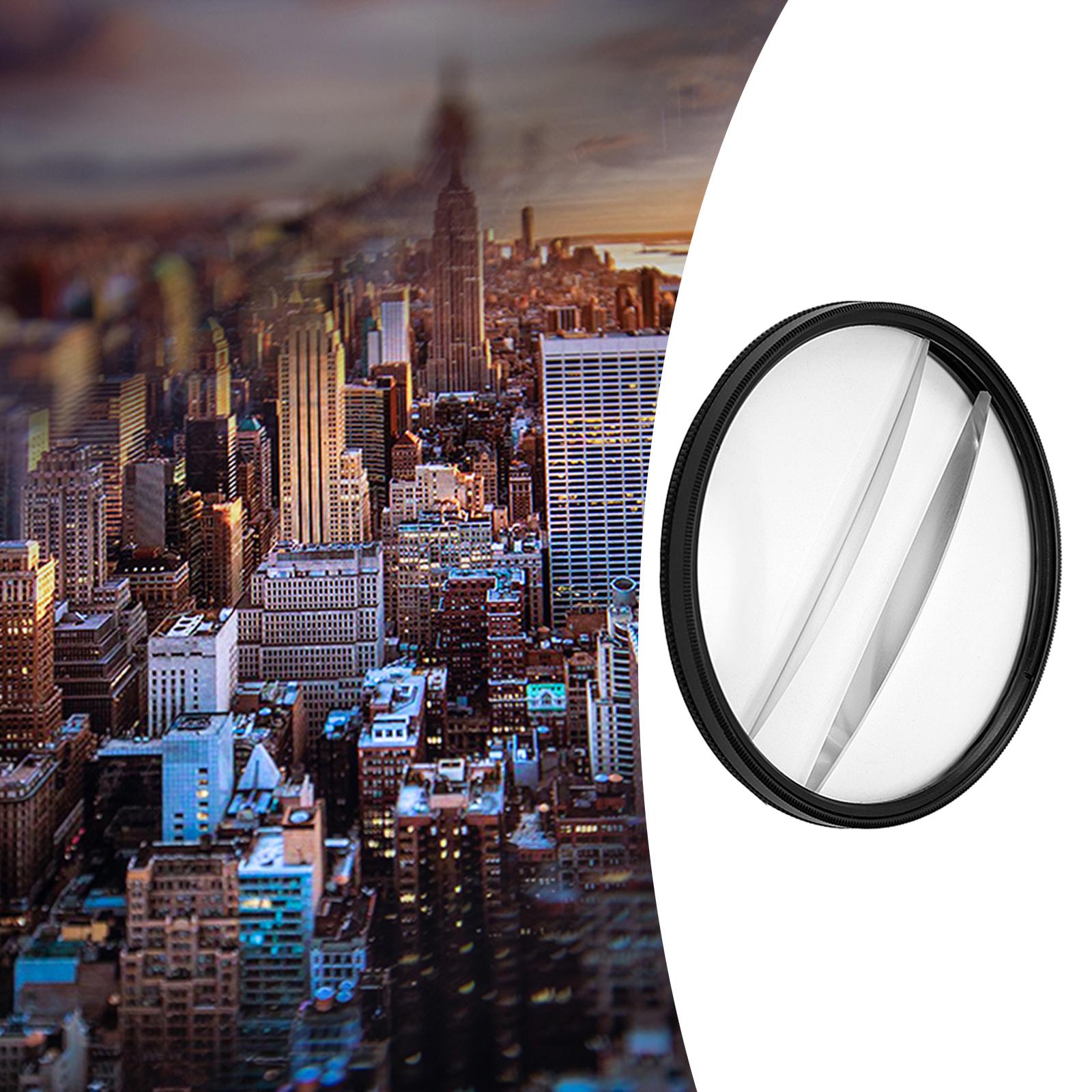 77mm Glasses Double Half Moon Camera Lens Special Effects Lens for Camera Lens