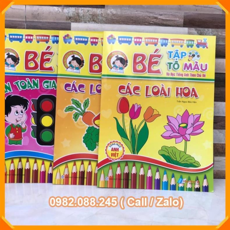 Bé tập tô màu theo 16 chủ đề