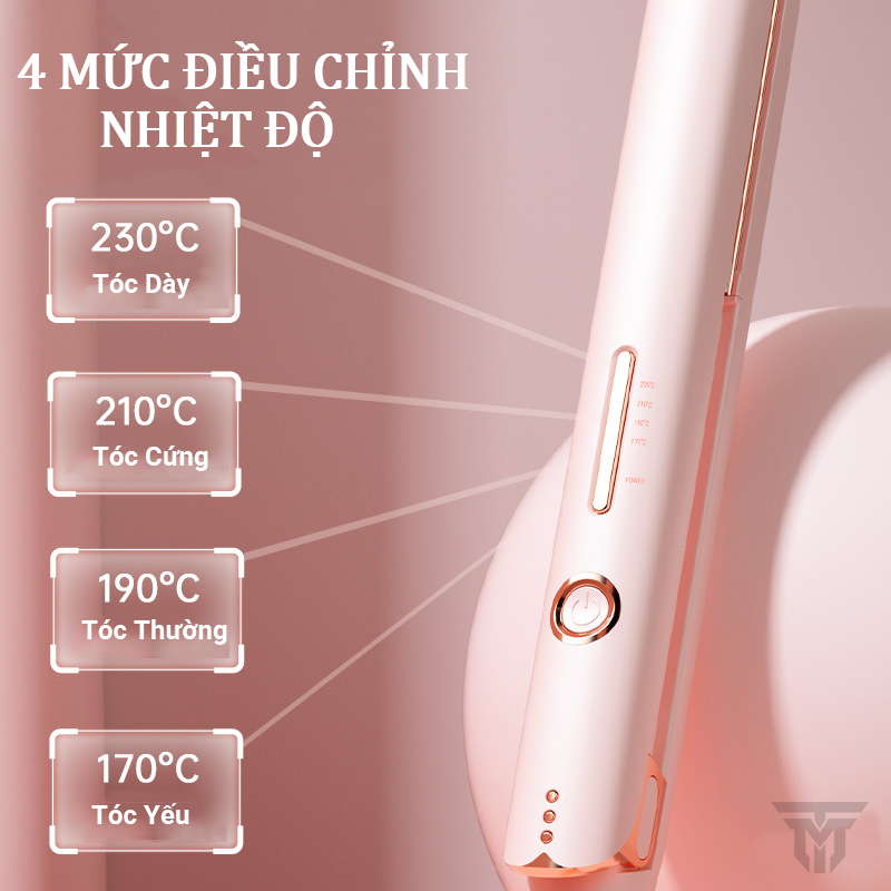 Máy Uốn Tóc, Máy Ép Tóc, Duỗi Tóc Đa Năng Teement, Thiết Kế Với 4 Mức Nhiệt Tùy Chỉnh Phù Hợp Với Nhiều Loại Tóc Khác Nhau Giúp Duỗi Thẳng, Làm Xoăn Tóc , Không Hư Tổn Tóc ,Tạo Kiểu Tóc Thông Minh - Dùng Cho Salon Tóc & Tại Nhà - Hàng Chính Hãng