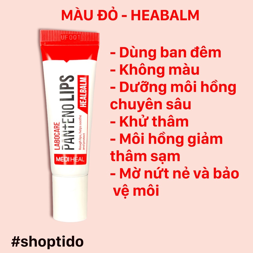 Son dưỡng Mediheal dưỡng ẩm, mờ thâm làm mềm môi ban đêm Labocare Pantenolips Healbalm 10ml