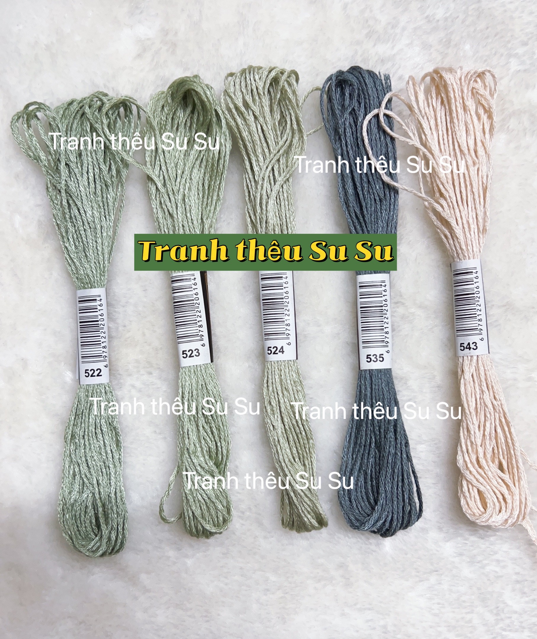Chỉ cotton thêu tranh chữ thập mã DMC, các mã chỉ thêu từ 500 đến mã 598