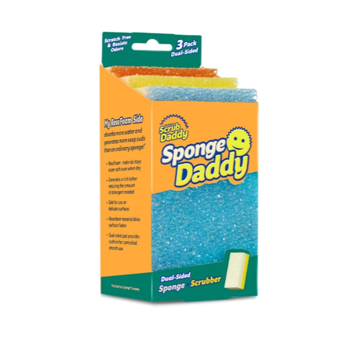 Bộ 3 Miếng Chùi Rửa Bọt Biển Đa Năng Sponge Daddy - Màu ngẫu nhiên