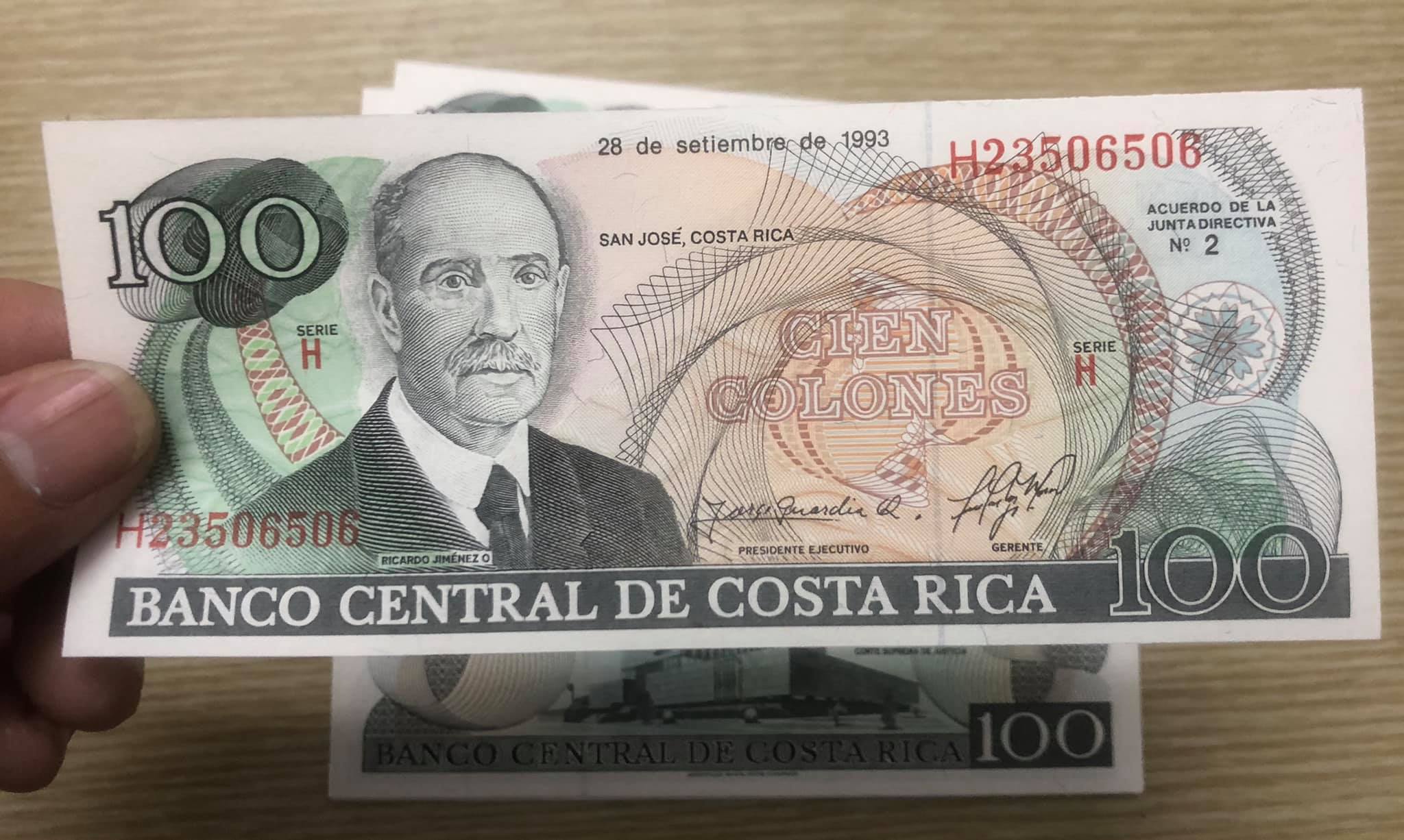 Tiền cổ Costa Rica 100 Colones sưu tầm
