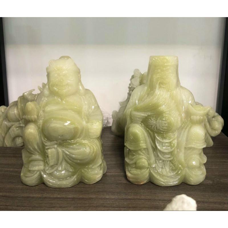 Bộ Thần Tài Thổ Địa cao 15cm, 20cm Đá Ngọc Hoàng Long
