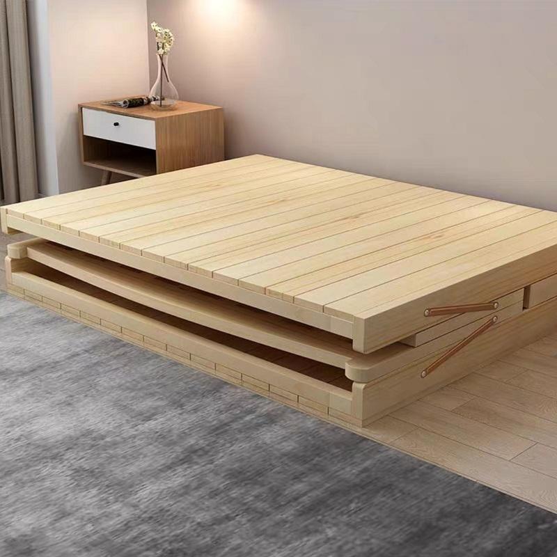 Giường ngủ - giường ngủ gỗ thông gấp gọn, kích thước ngang 80cm, 100cm, 120cm, 150cm, tặng kèm đệm, gối - Re0555