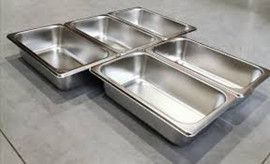 Khay inox 304 GN 1/4 đựng TOPPING/THỰC PHẪM KT:16.2x26.5x.10 cm