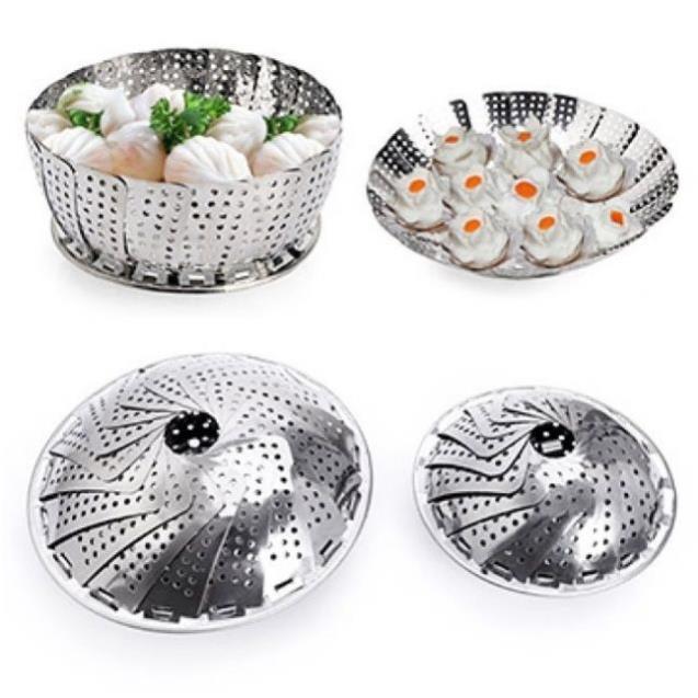 Vỉ Hấp Inox Cao Cấp, Xòe Cánh, 3 Chân Vừa Mọi Kích Thước