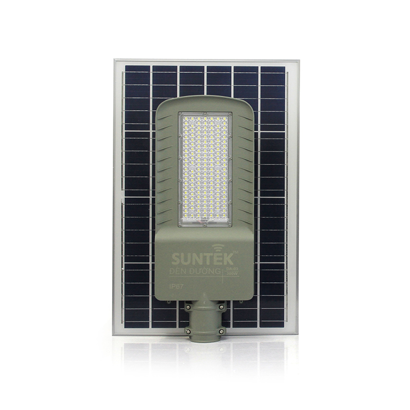 Đèn Đường Năng Lượng Mặt Trời SUNTEK DA-03 Solar Street Light 300W - Chip Led SMD 5054, 3000 Lumen, Sáng 20 giờ, Tự động Bật/Tắt, Điều khiển Từ Xa, Chống Nước/Bụi/Sét