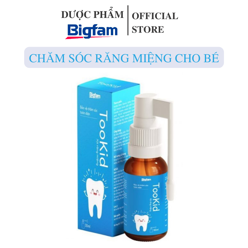 Xịt răng miệng răng miệng cho bé Tookid Bigfam 30ml