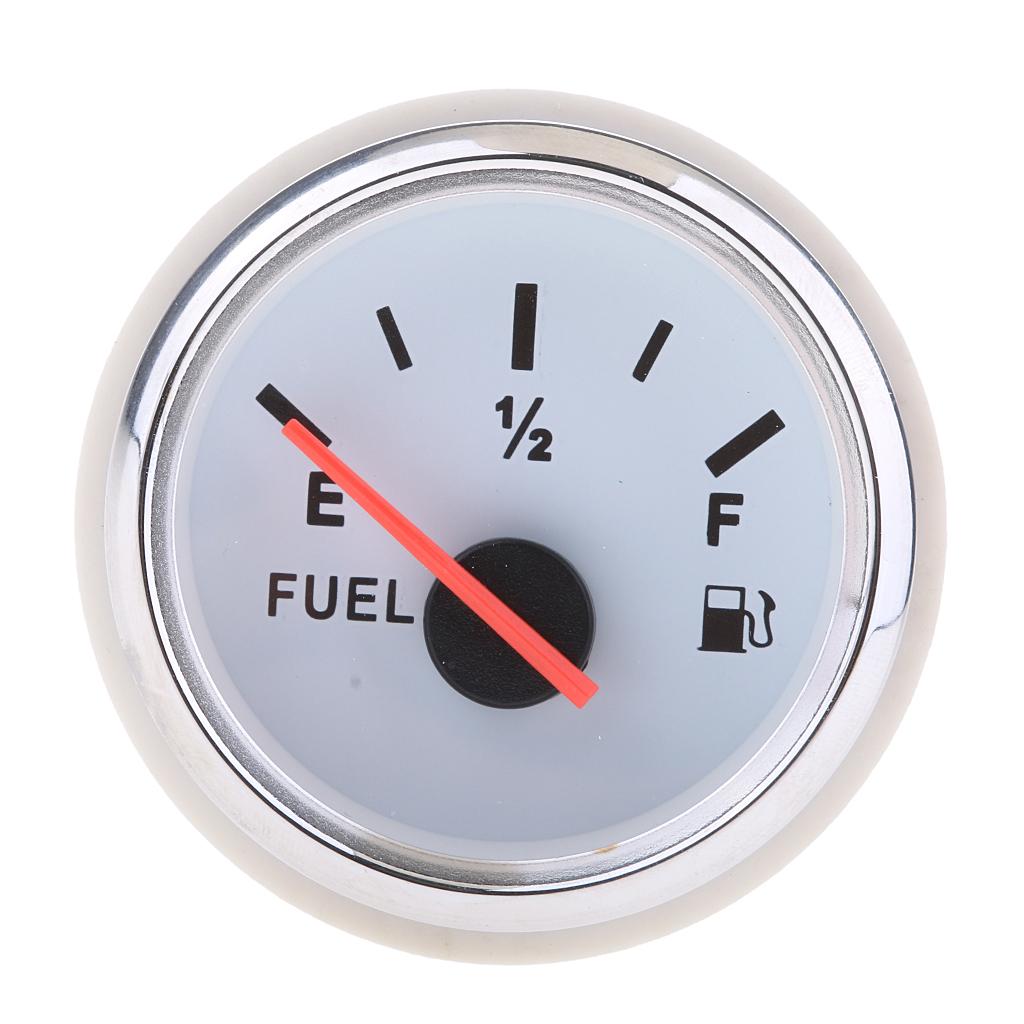 Waterproof Fuel Level Gauge Boat Marine Fuel Tank Level Gauge 52mm White