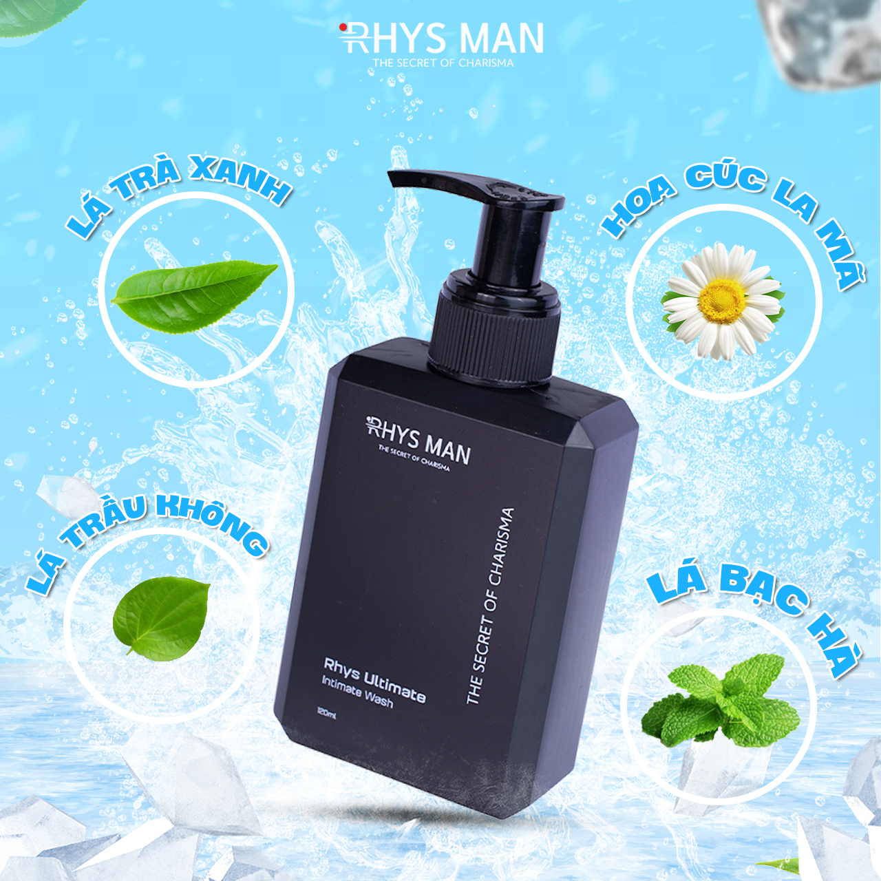 Combo sữa tắm gội nam 3 in 1 Legend 350ml & Dung dịch vệ sinh nam hương bạc hà 120ml RHYS Ultimate - Hàng chính hãng