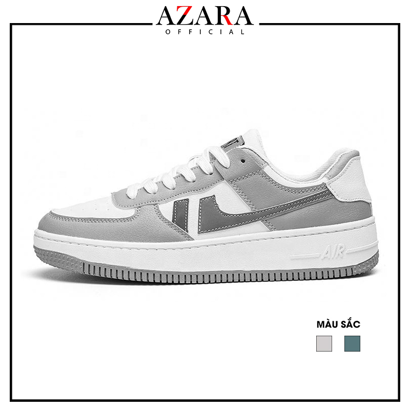 Giày Thể Thao Nam AZARA- Sneaker Màu Xanh - Xám, Giày Thể Thao Đế Nhẹ, Vải Thoáng Khí, Êm Chân - G5396