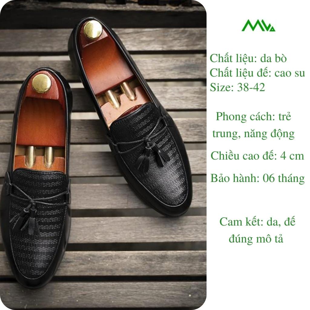 Giày da nam công sở cao cấp giày lười chuông trẻ trung năng động lịch lãm phong cách Hàn Quốc đế cao su chông mòn Mela Fashion