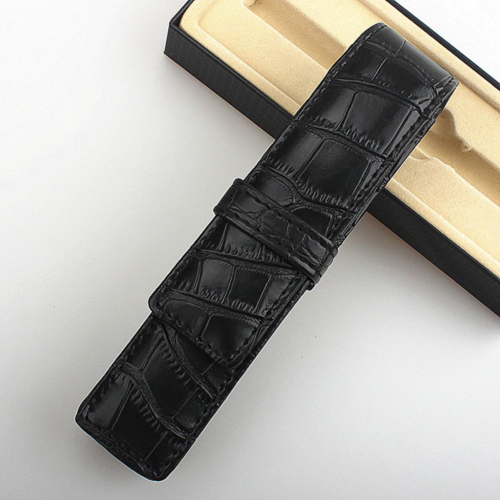 PU Leather Pencil Case Pens Holder Organizer Pouch Retro Style Pen Bag for Businessmen, Students, Adults, Home, School