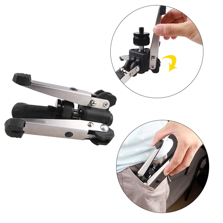 Chảng ba chân gà gắn Monopod ốc 1/4 quay video chụp Macro