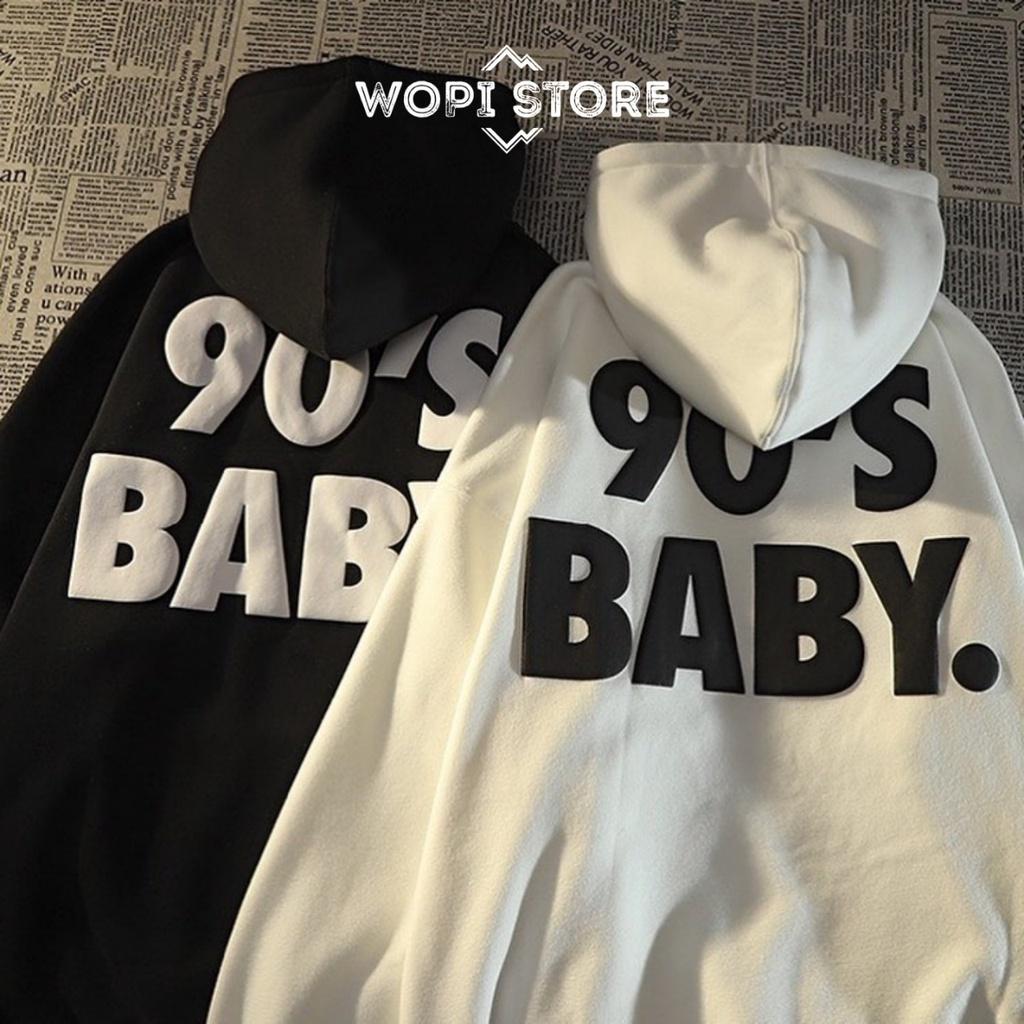 Áo Hoodie Form Rộng BABY Tay Dài Vải Nỉ Lót Bông Dày Dặn Ulzzang Unisex