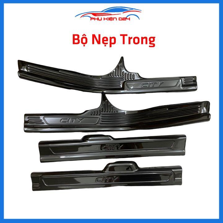 Bộ ốp bậc cửa trong ngoài nẹp bước chân City 2021-2022 vân Titan chống trầy trang trí xe
