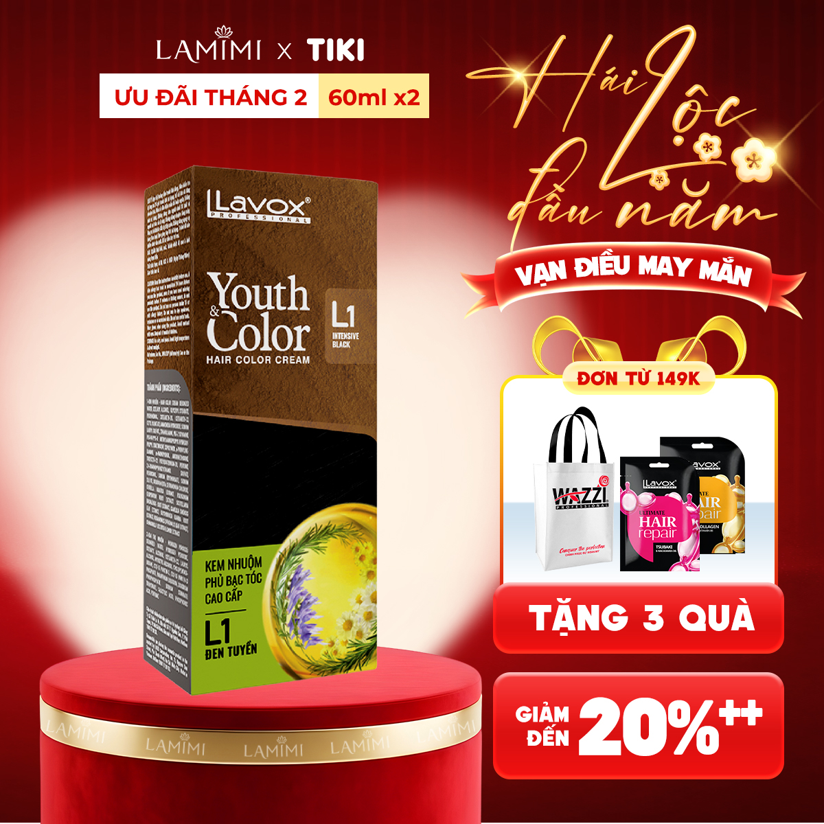 Nhuộm Phủ Bạc Cao Cấp Lavox 60ml x 2 - L4 - Nâu Cà Phê