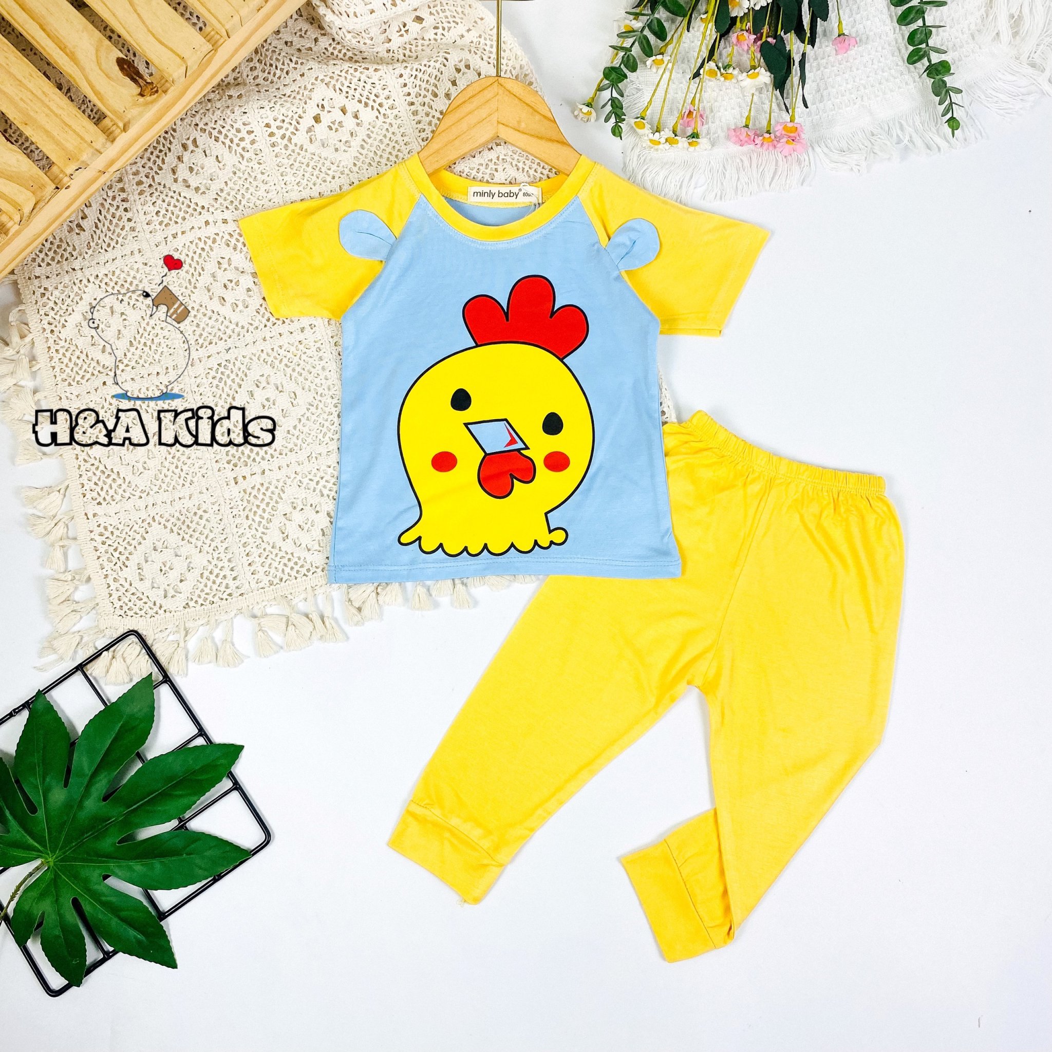 Bộ dài Minly bé trai in hình thú