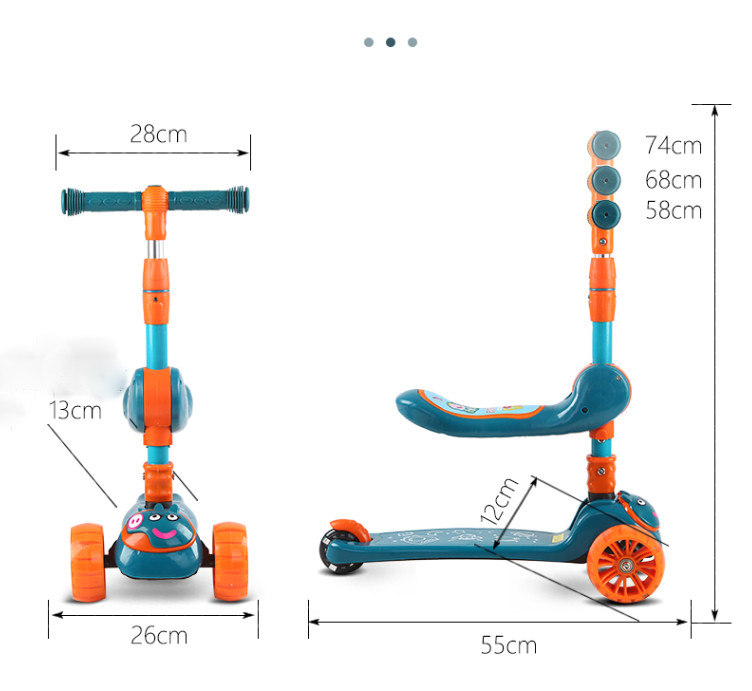 Xe Trượt Scooter cho bé yêu có ghế ngồi,bánh xe phát sáng phát nhạc-hàng chính hãng