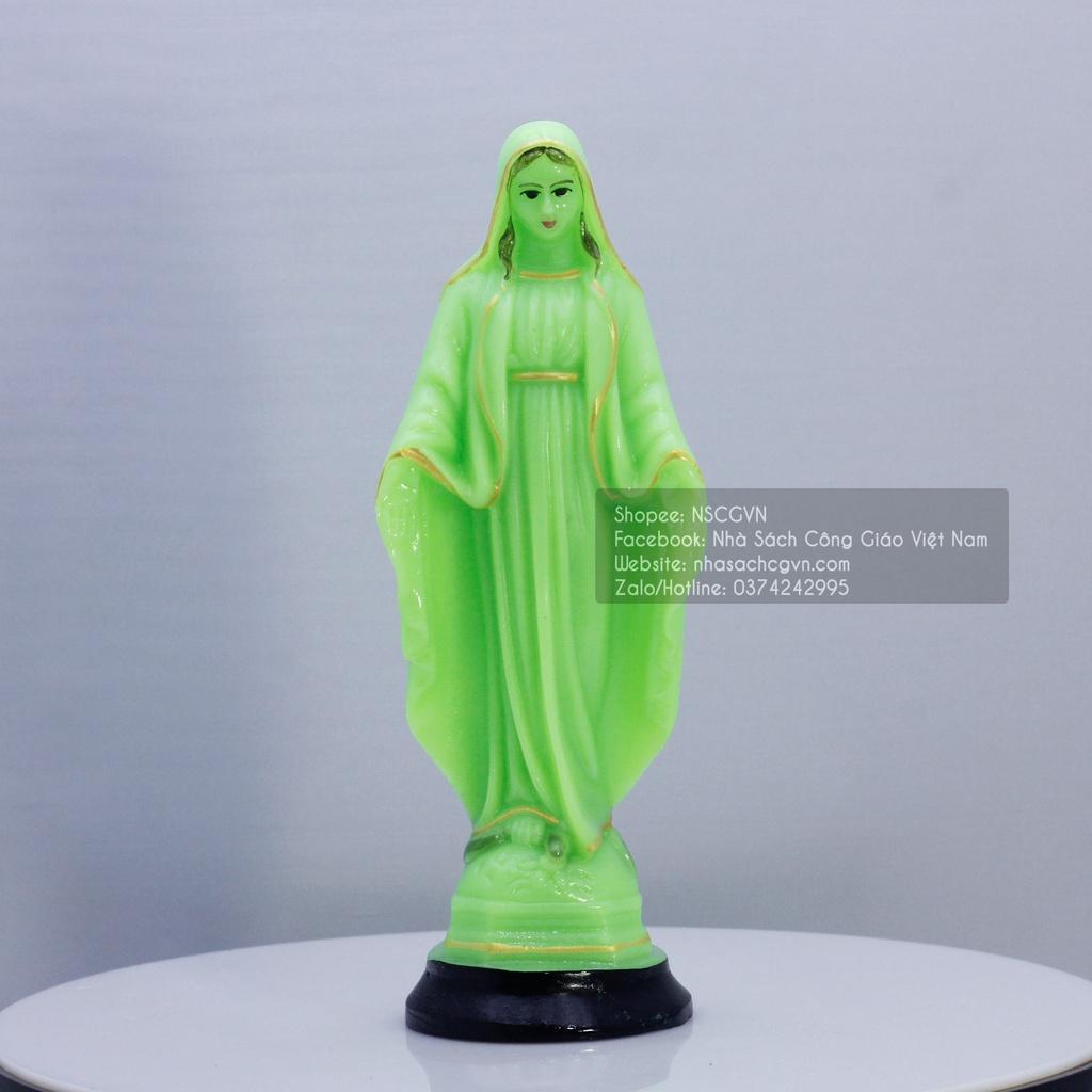 Tượng dạ quang Đức Mẹ Maria, Mẹ Ban Ơn 15cm để xe ô tô, để bàn N21-1 Quà tặng Công Giáo