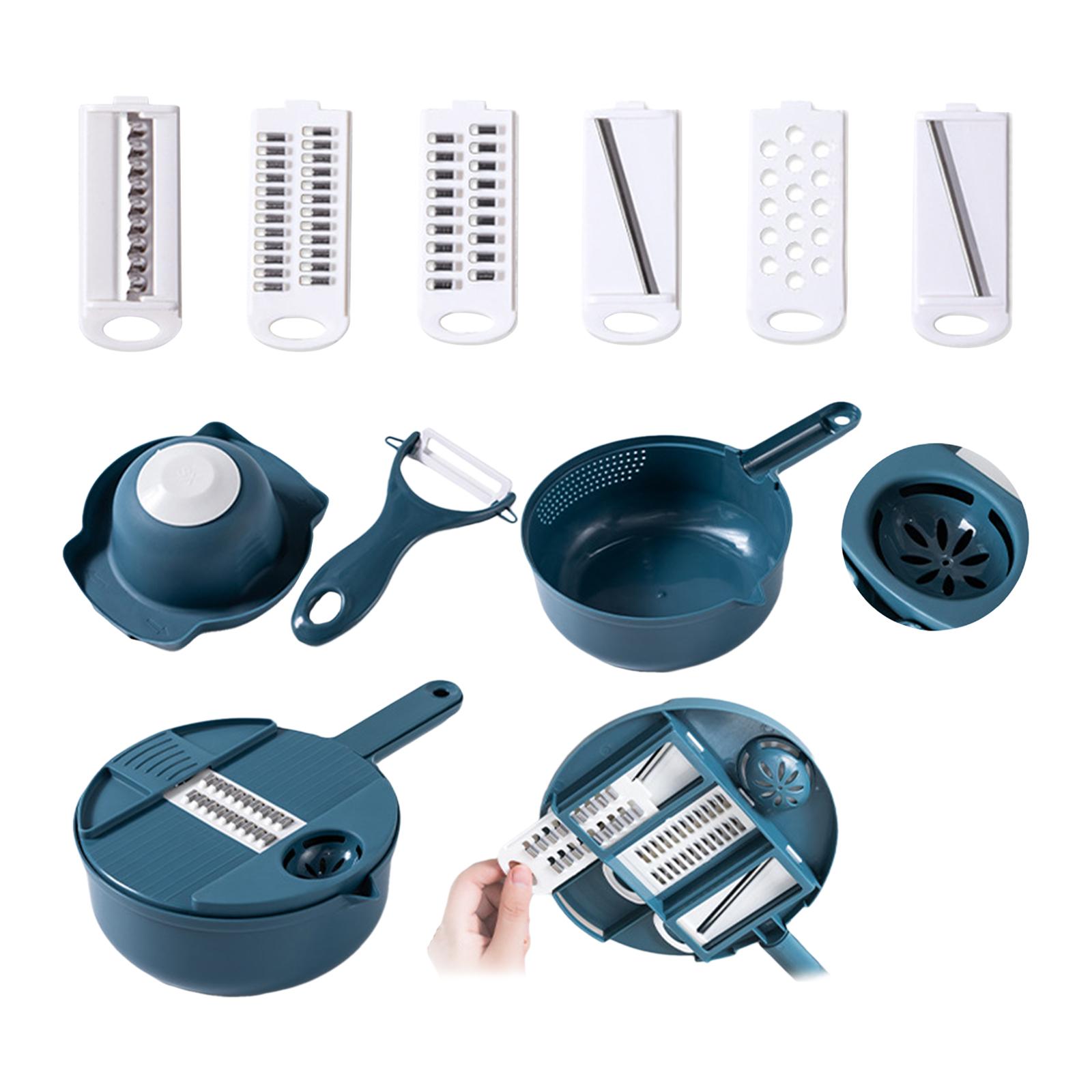 Dụng cụ bào có lưới lọc gồm 12 món để cắt rau củ quả tiện dụng
