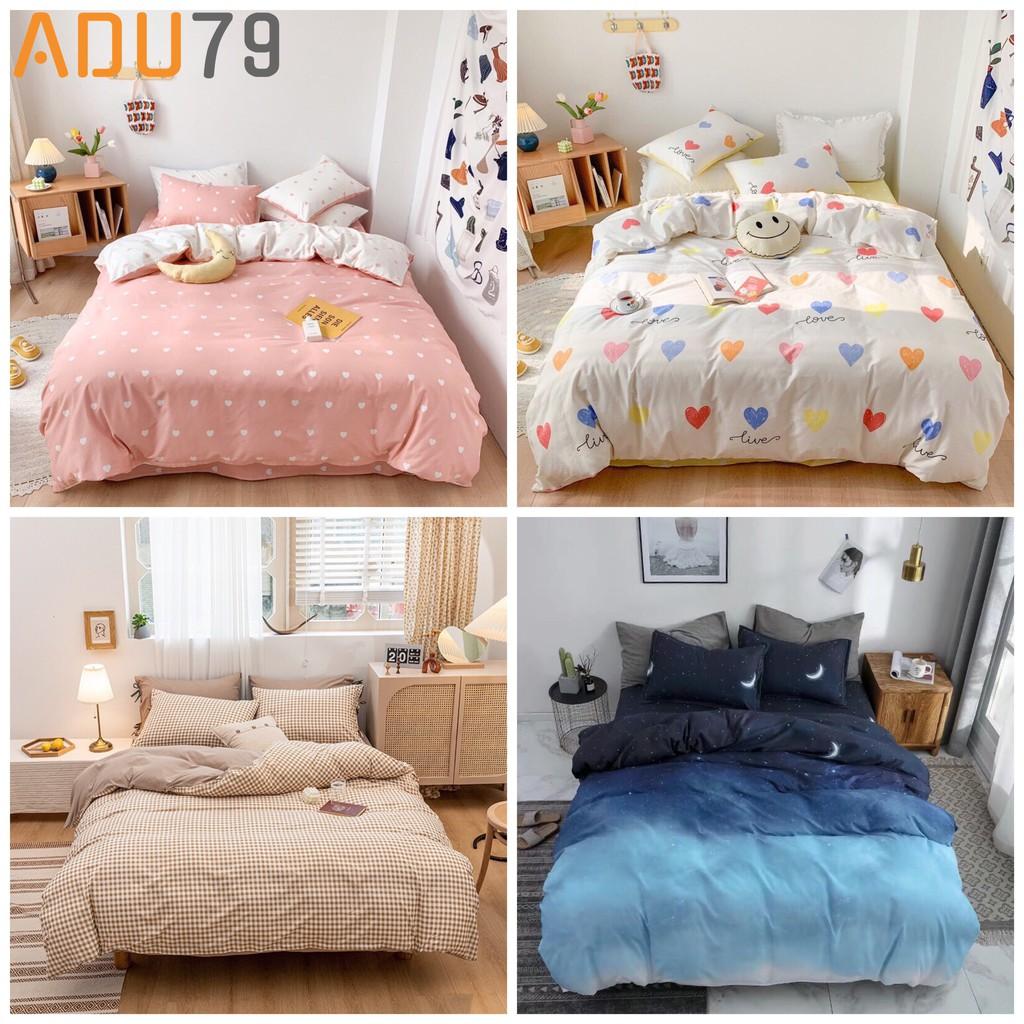 Bộ Ga Giường Và Vỏ Gối Cotton Korea ADU79 Bedding Đủ Kích Thước Trải Nệm 1m4, 1m6, 1m8 Chưa Gồm Chăn