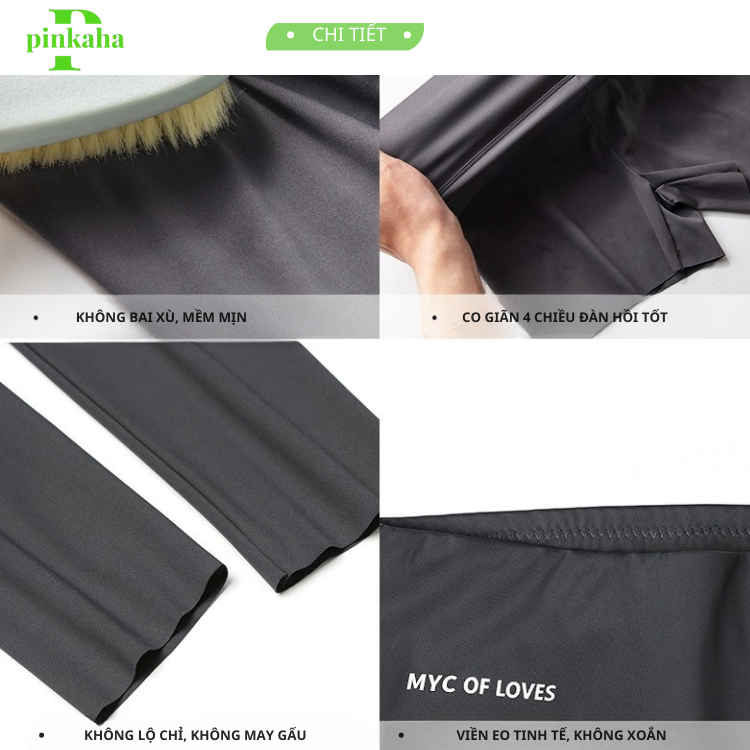 Quần Legging Nữ Dài Cạp Cao Đẹp Cao Cấp PINKAHA Nâng Mông Vải Thun Cotton Siêu Co Giãn 4 Chiều Ôm Sát