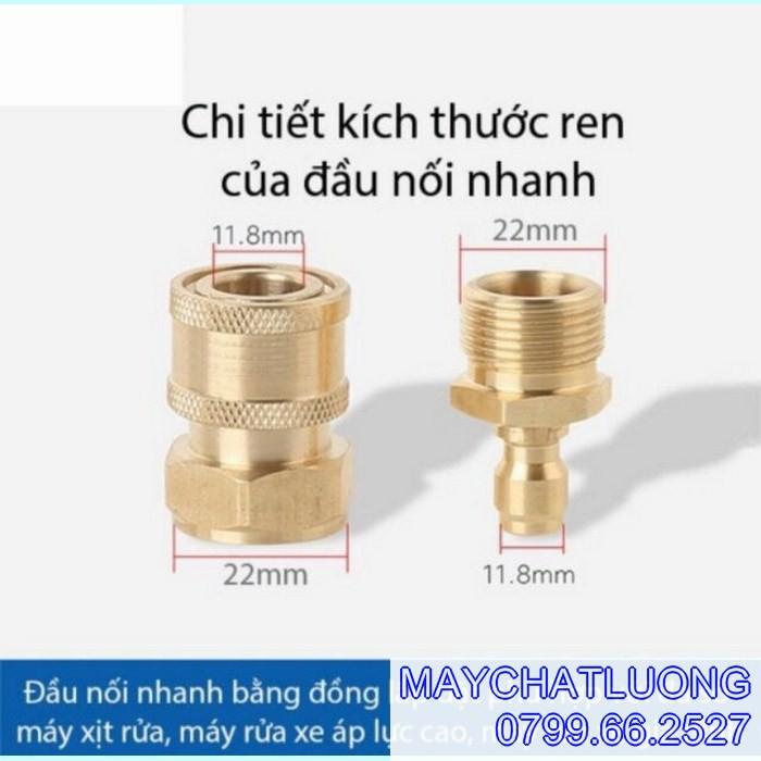 BỘ NỐI NHANH ĐỒNG THAU 22MM