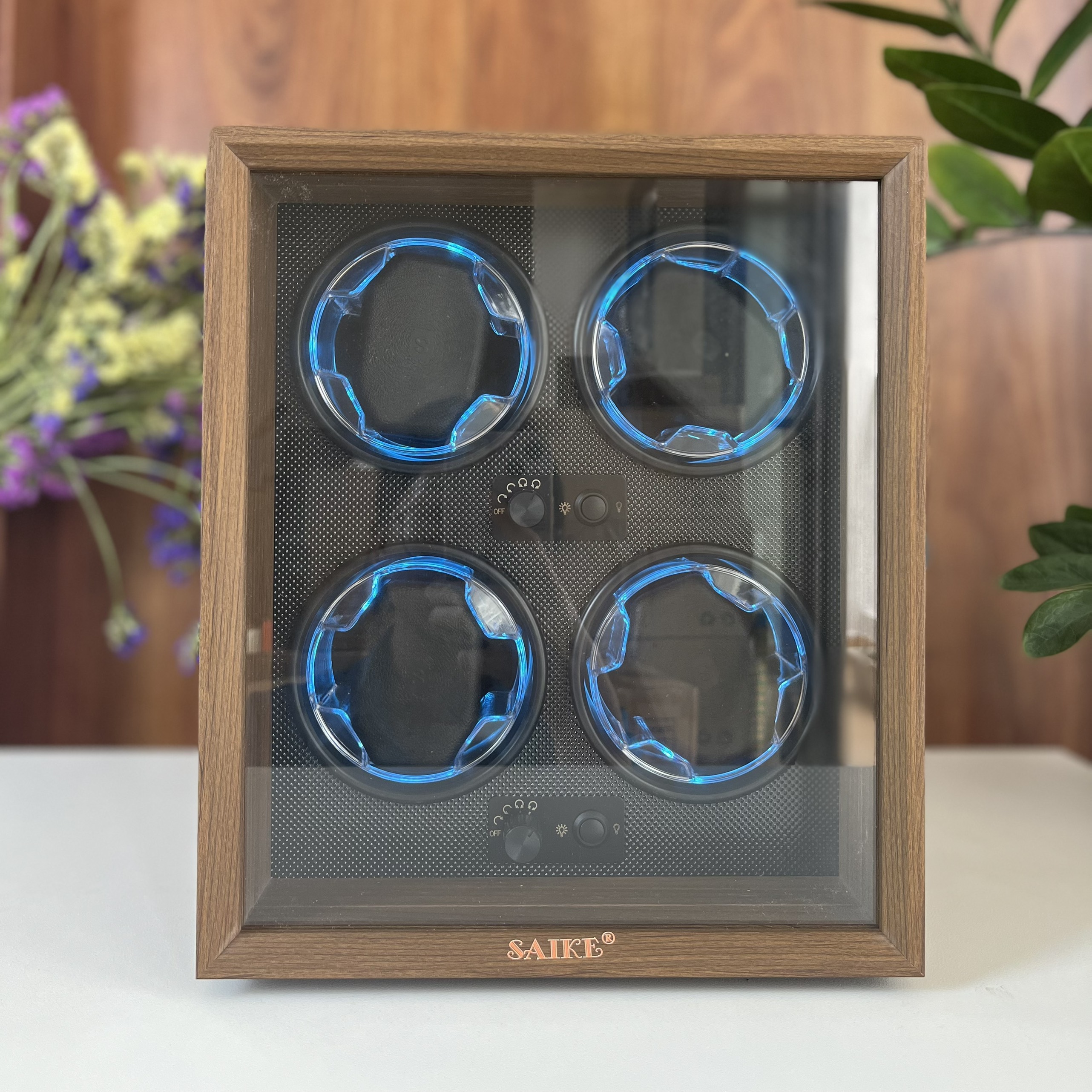 [BH 2 Năm Động Cơ] HỘP XOAY 4 ĐỒNG HỒ CƠ DÁNG ĐỨNG