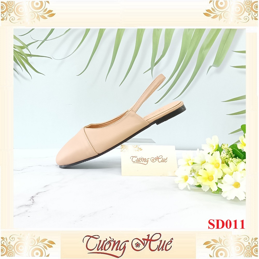 Giày Sandal Bệt Nữ Bít Mũi Mũi Vuông Quai Hậu Hở Gót