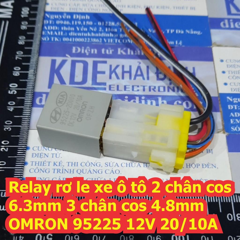 Relay rơ le xe ô tô 2 chân cos 6.3mm 3 chân cos 4.8mm OMRON 95225 2D000 12V 20/10A và đế kde7210