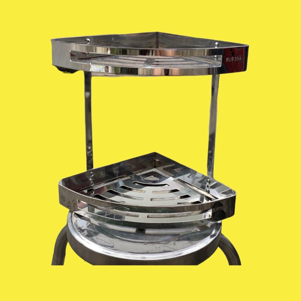Kệ góc nhà tắm nhà vệ sinh đựng xà bông 25x25 100%inox 304 chống rỉ sét chống ăn mòn chịu nước và nhiẹt độ bền cao